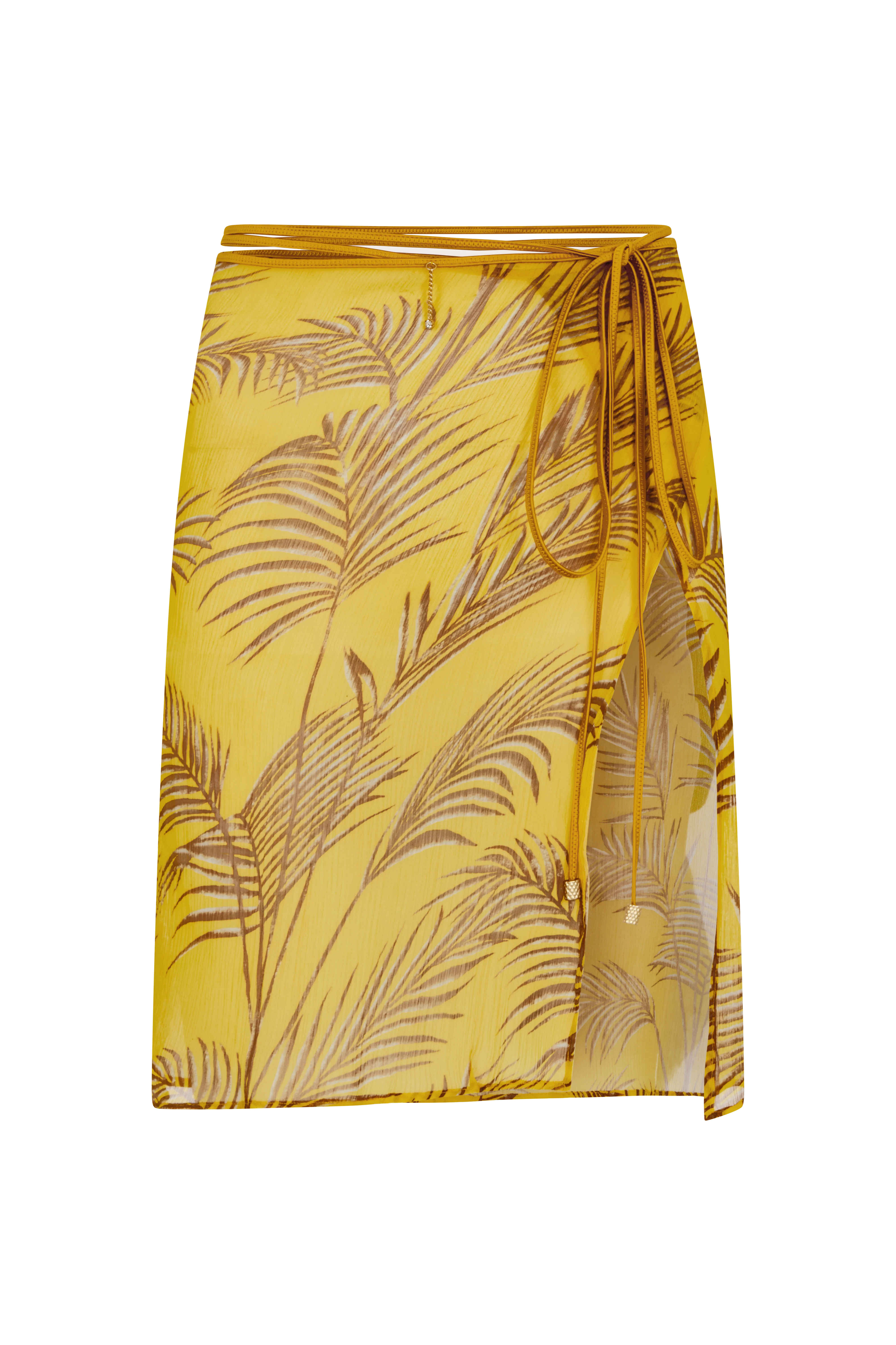 NIA Sunset Palm Silk Wrap Skirt - Image 5