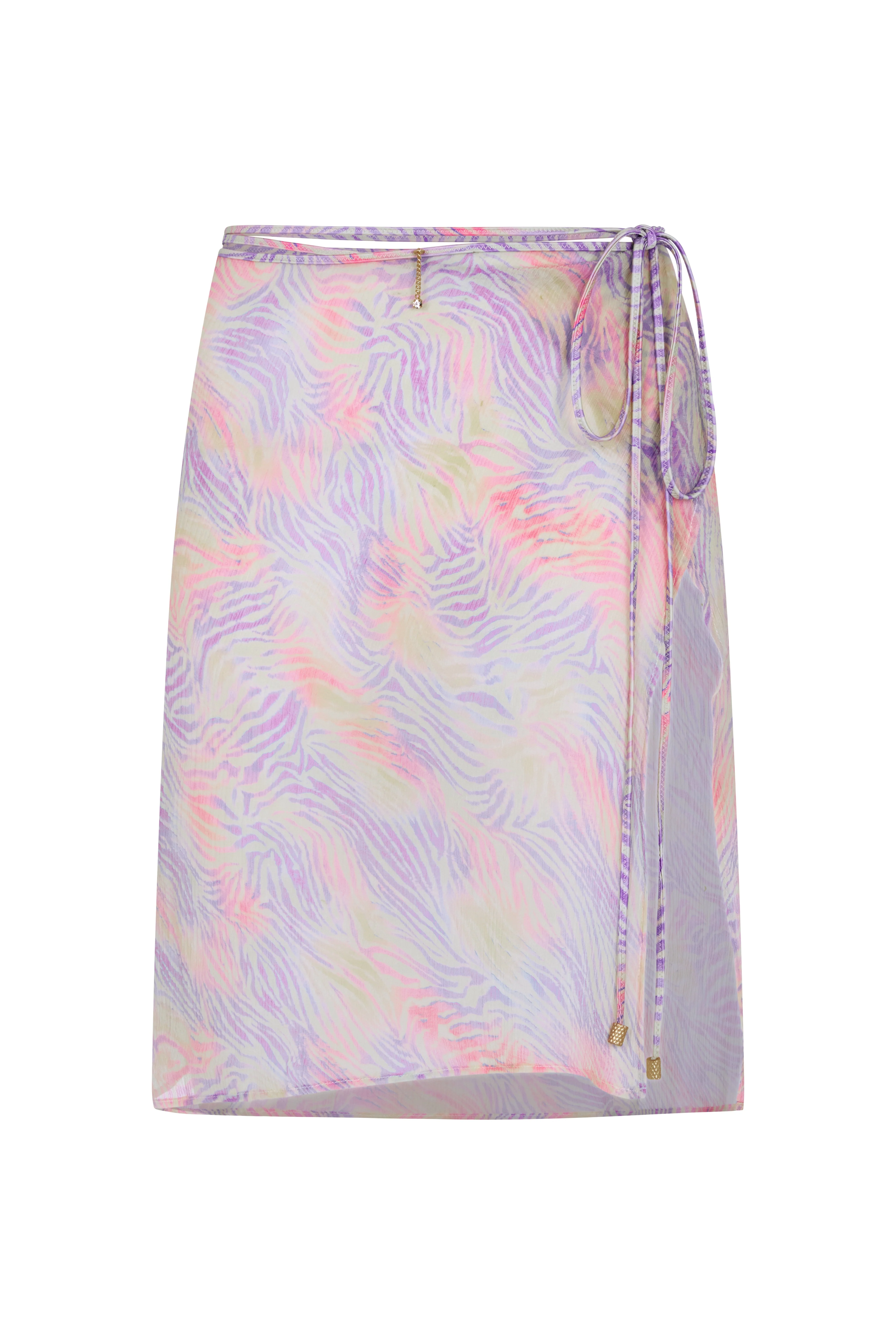 NIA Zebra Haze Silk Wrap Skirt - Image 5